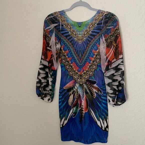 Chesley Open Back Long Sleeve Mini Dress Size S - Picture 1 of 12